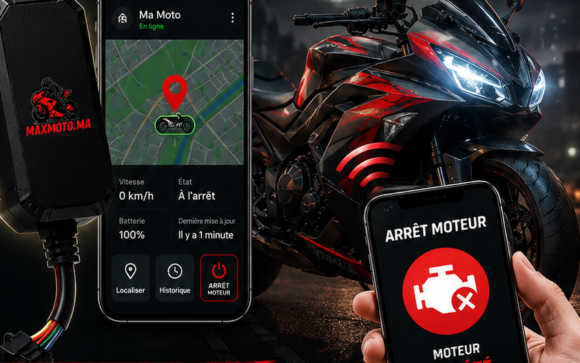 GPS Traceur Moto MAXMOTO avec application smartphone et moto sport